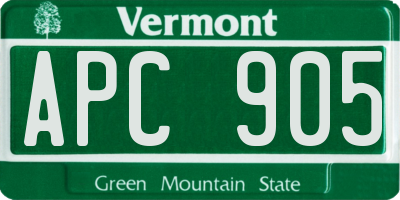 VT license plate APC905