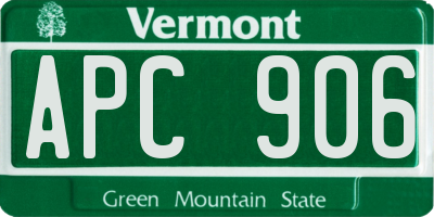 VT license plate APC906