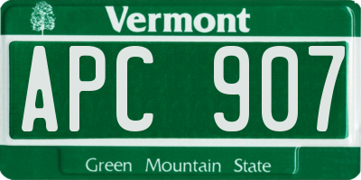 VT license plate APC907