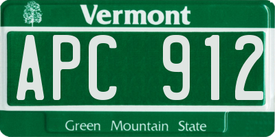 VT license plate APC912