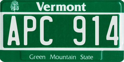 VT license plate APC914
