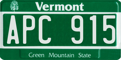 VT license plate APC915