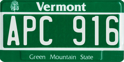 VT license plate APC916