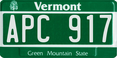VT license plate APC917