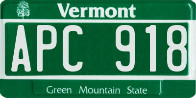 VT license plate APC918