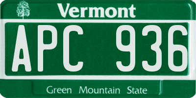 VT license plate APC936