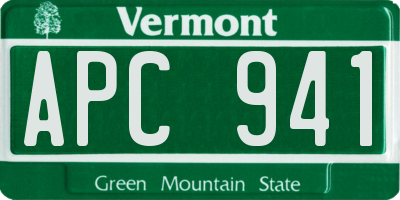 VT license plate APC941