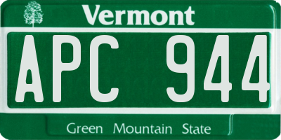 VT license plate APC944