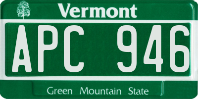 VT license plate APC946