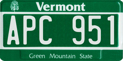 VT license plate APC951