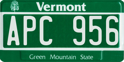 VT license plate APC956