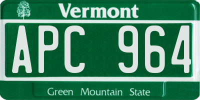 VT license plate APC964