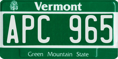 VT license plate APC965