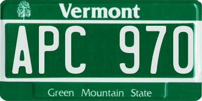 VT license plate APC970