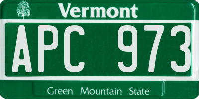 VT license plate APC973