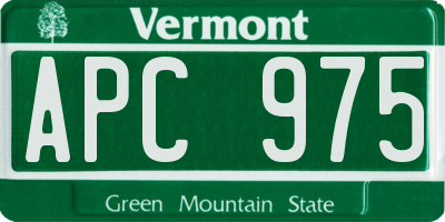 VT license plate APC975