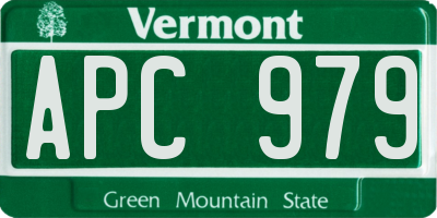 VT license plate APC979