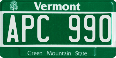 VT license plate APC990