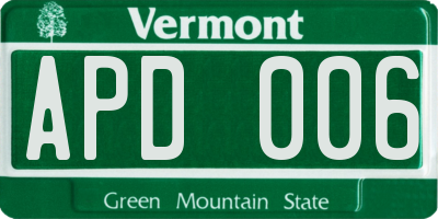 VT license plate APD006