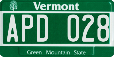 VT license plate APD028
