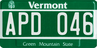 VT license plate APD046