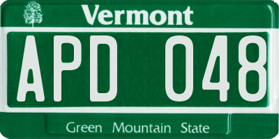 VT license plate APD048