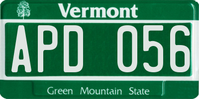 VT license plate APD056