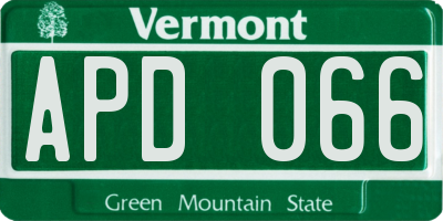 VT license plate APD066