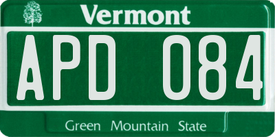 VT license plate APD084