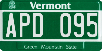 VT license plate APD095