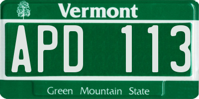 VT license plate APD113