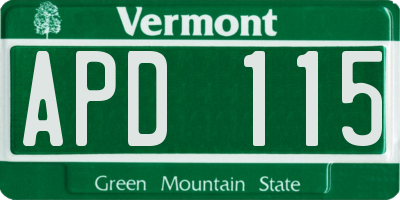 VT license plate APD115