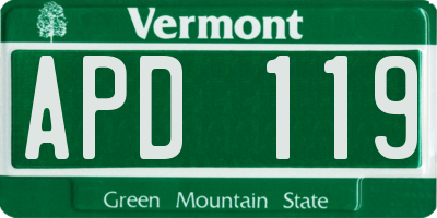 VT license plate APD119