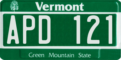 VT license plate APD121