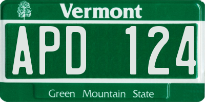 VT license plate APD124