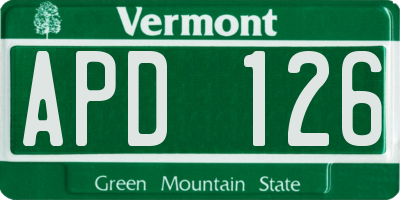 VT license plate APD126