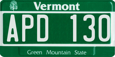 VT license plate APD130