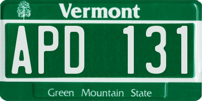 VT license plate APD131