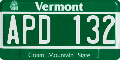 VT license plate APD132