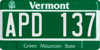 VT license plate APD137