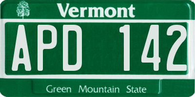 VT license plate APD142