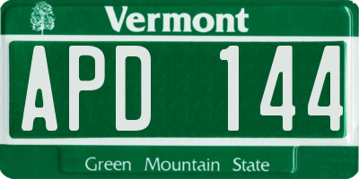 VT license plate APD144