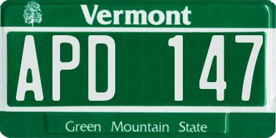 VT license plate APD147