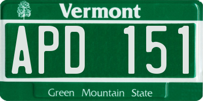VT license plate APD151