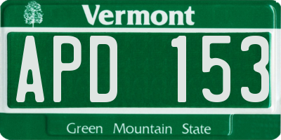 VT license plate APD153