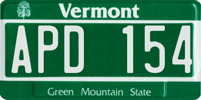 VT license plate APD154