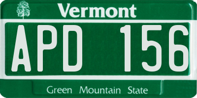 VT license plate APD156
