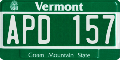 VT license plate APD157