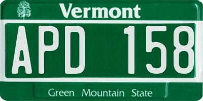 VT license plate APD158