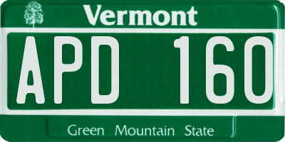 VT license plate APD160